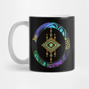 Colorful circle design with decorative pendant Mug